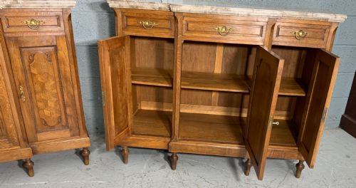 PAIR OF FRENCH MARBLE TOPPED SIDEBOARDS - ADDITIONAL PHOTO 9