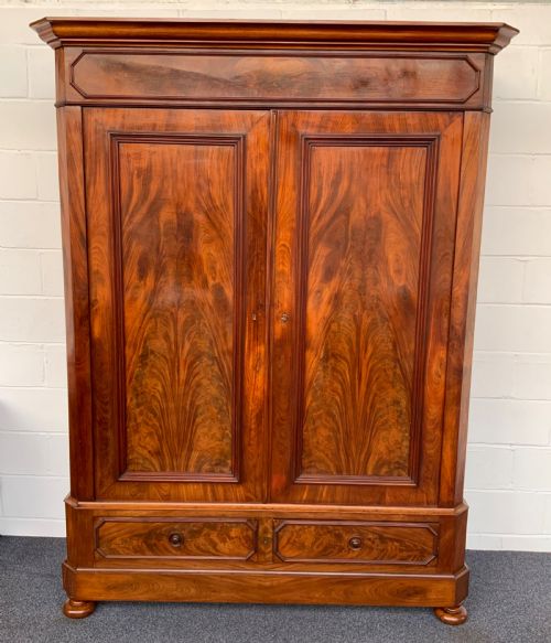 FLAME MAHOGANY FRENCH ARMOIRE
