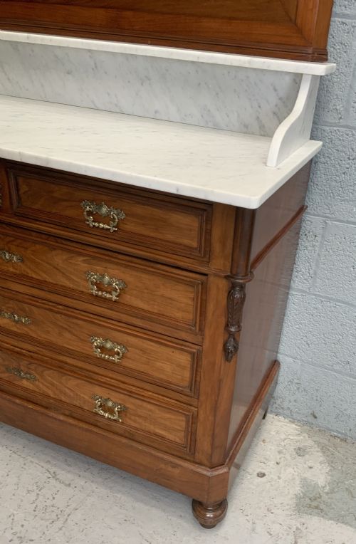 MAHOGANY FRENCH MARBLE TOPPED WASHSTAND - ADDITIONAL PHOTO 1