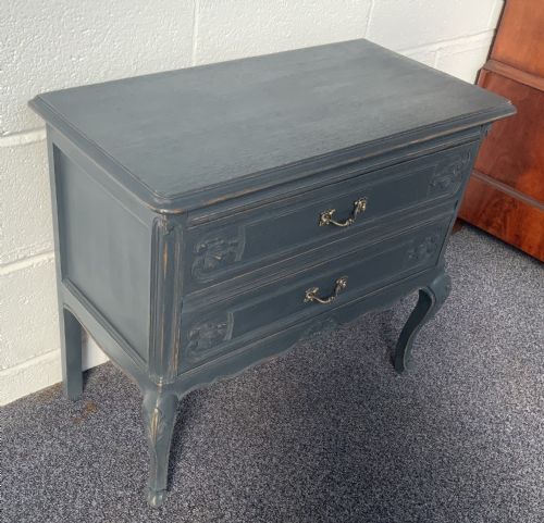 PAINTED FRENCH OAK CHEST IN RAILINGS - ADDITIONAL PHOTO 2