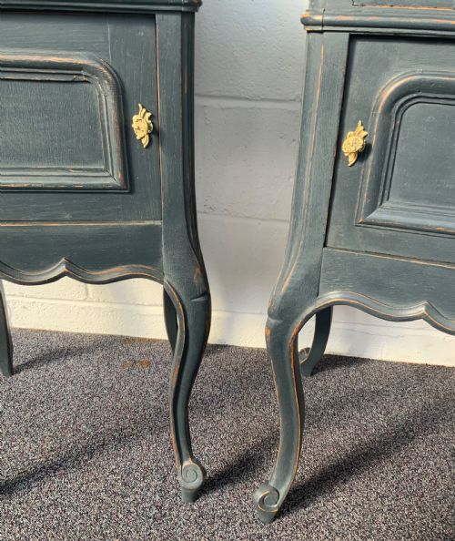 PAIR OF FRENCH BEDSIDE CABINETS PAINTED IN RAILINGS - ADDITIONAL PHOTO 5
