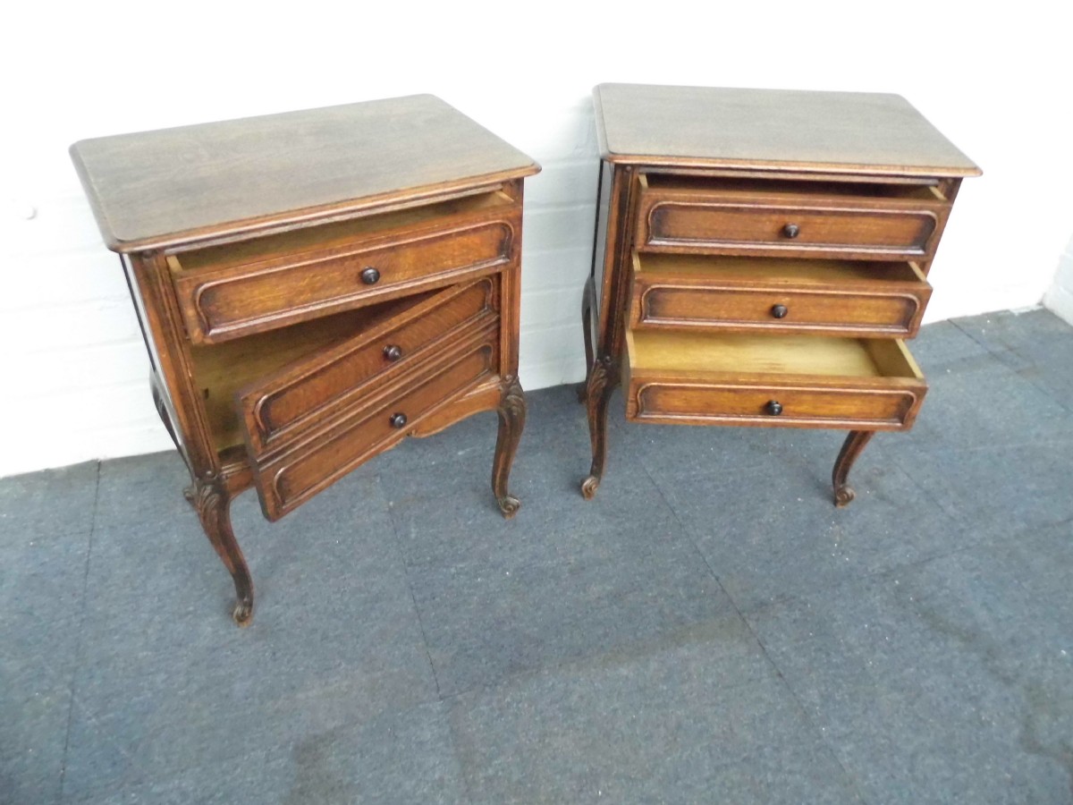 PAIR OF FRENCH OAK BEDSIDE CABINETS View II