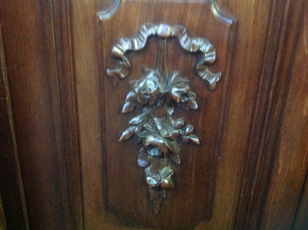 LARGE MAHOGANY BREAKFRONT FRENCH ARMOIRE View VII