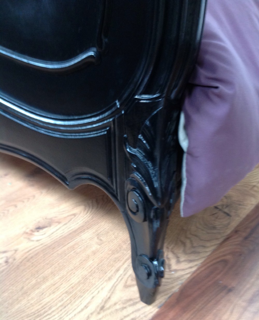 FRENCH PAINTED BLACK BED View IV