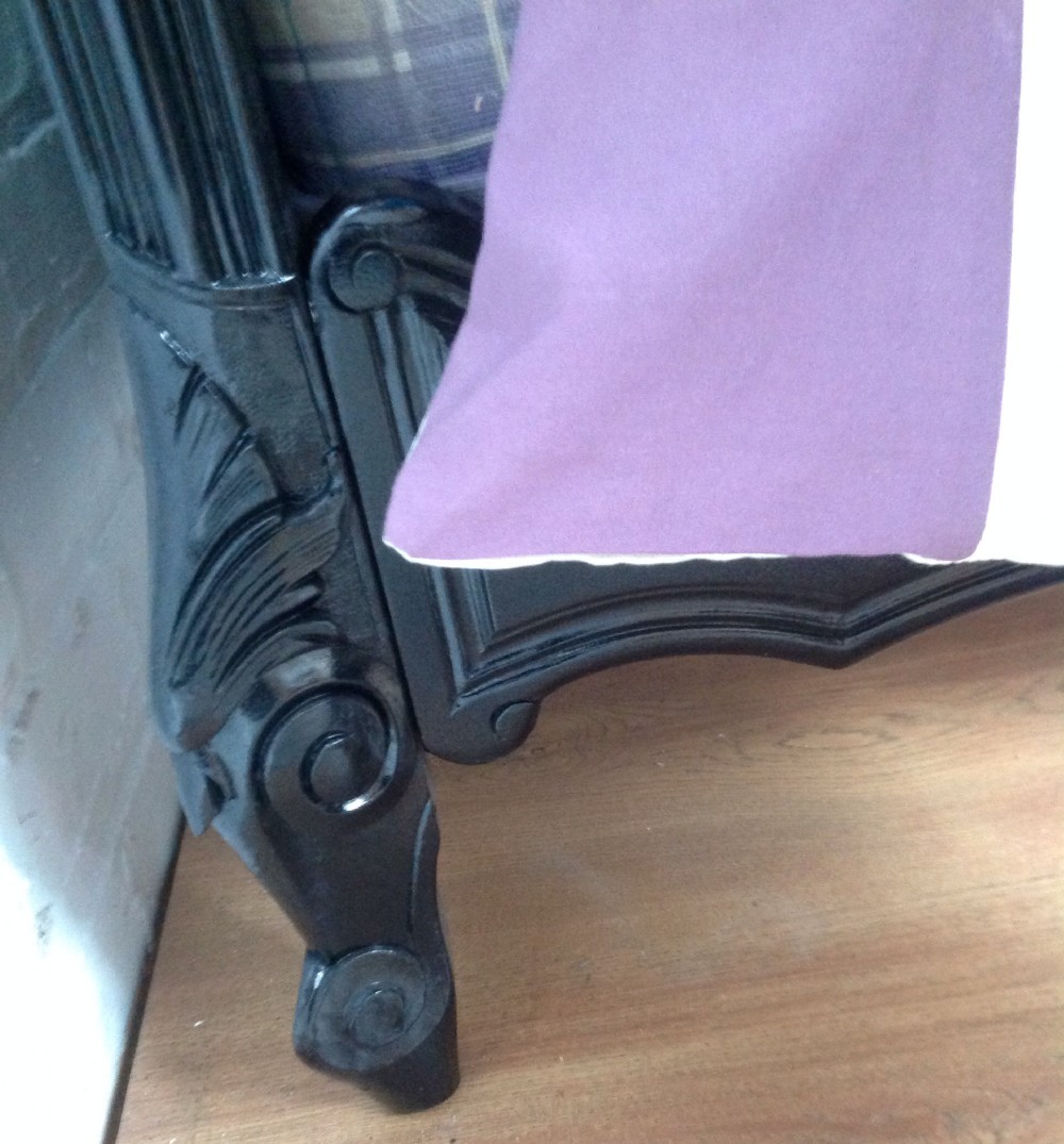 FRENCH PAINTED BLACK BED View VI