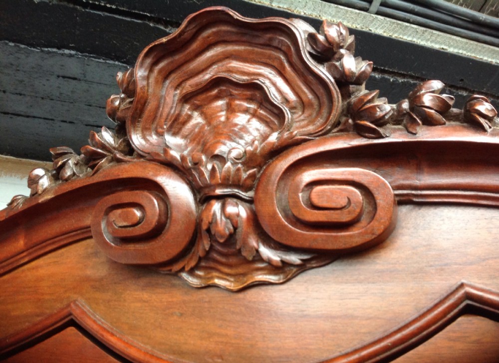 LARGE SOLID WALNUT BREAKFRONT ARMOIRE. View VIII