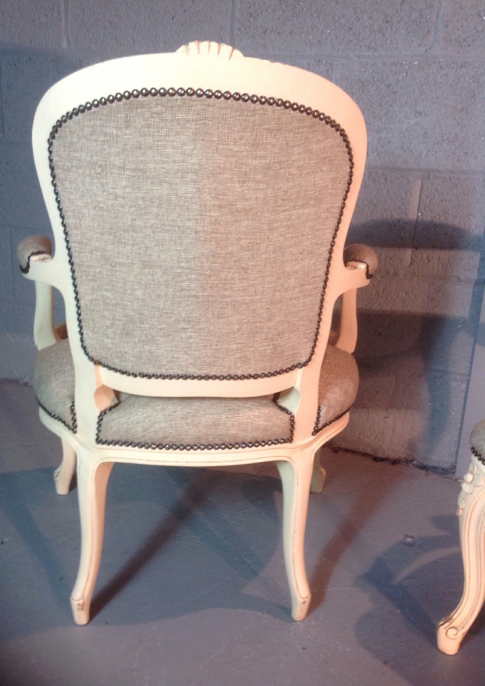 PAIR OF NEWLY UPHOLSTERED FRENCH ARMCHAIRS View IV