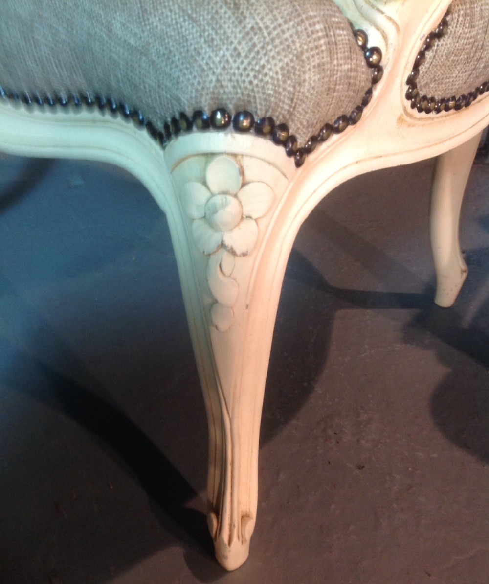 PAIR OF NEWLY UPHOLSTERED FRENCH ARMCHAIRS View V