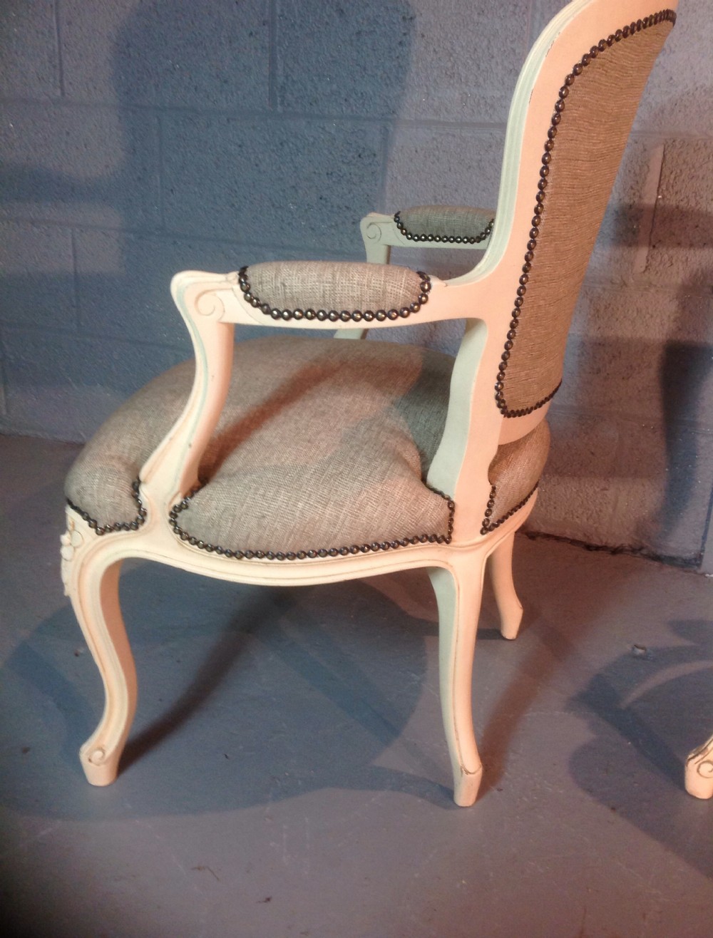PAIR OF NEWLY UPHOLSTERED FRENCH ARMCHAIRS View VII