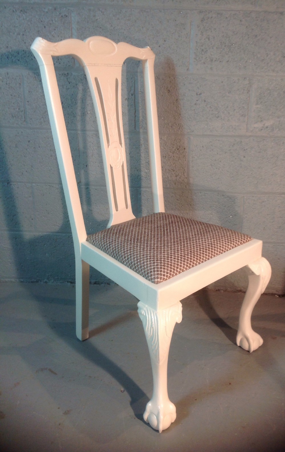 SET OF SIX PAINTED MAHOGANY DINING CHAIRS View V