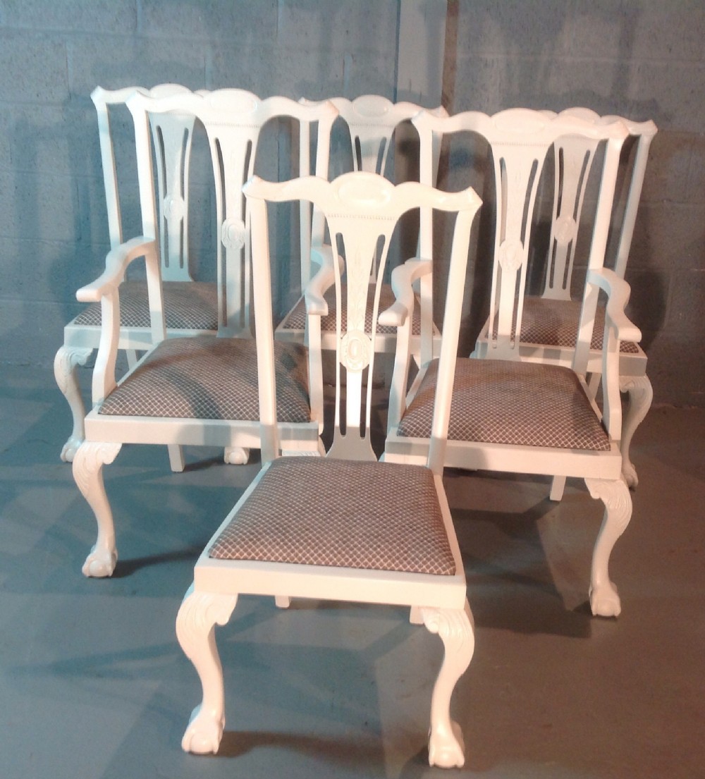 SET OF SIX PAINTED MAHOGANY DINING CHAIRS View VII