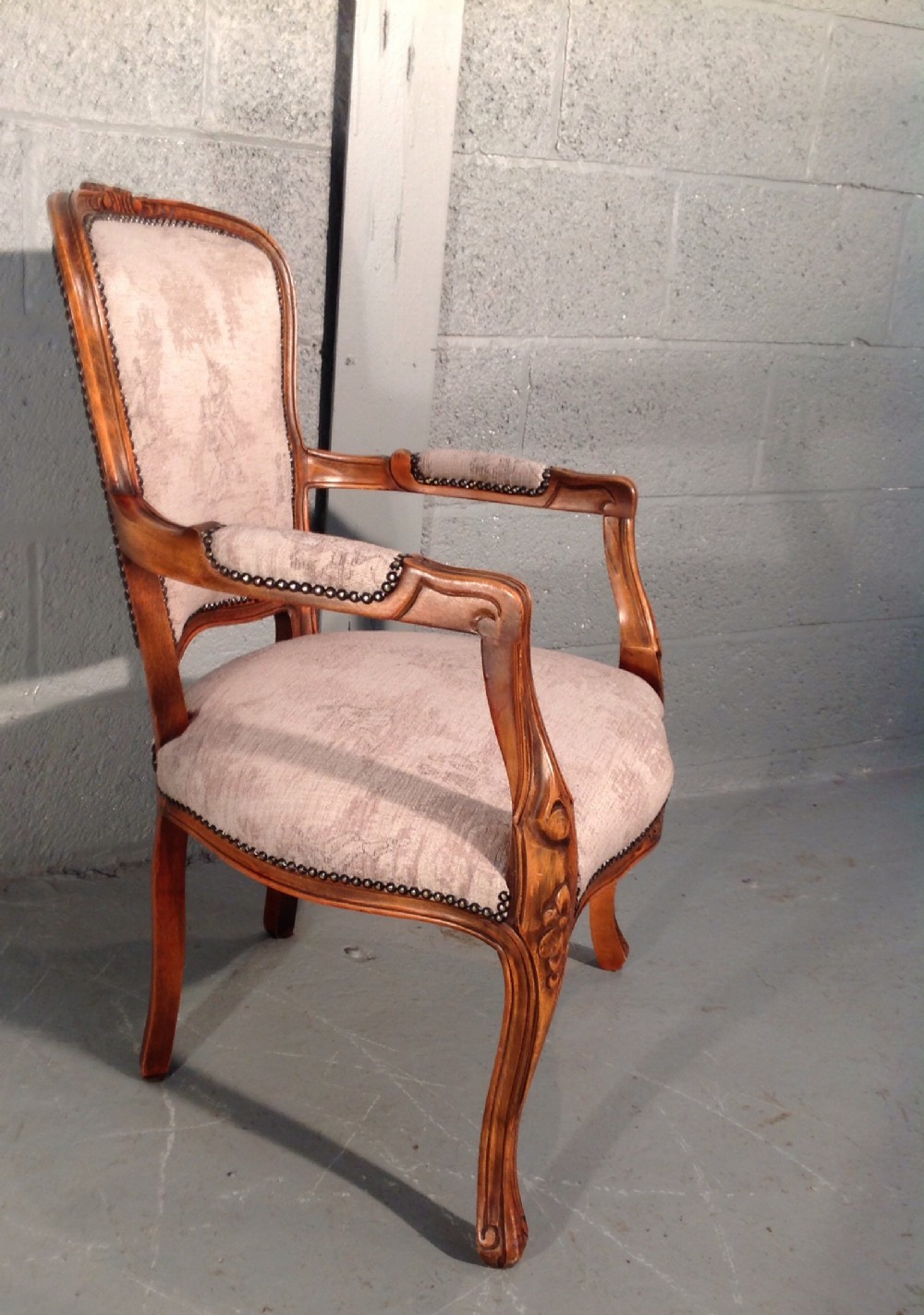 ANTIQUE FRENCH UPHOLSTERED ARMCHAIR View II