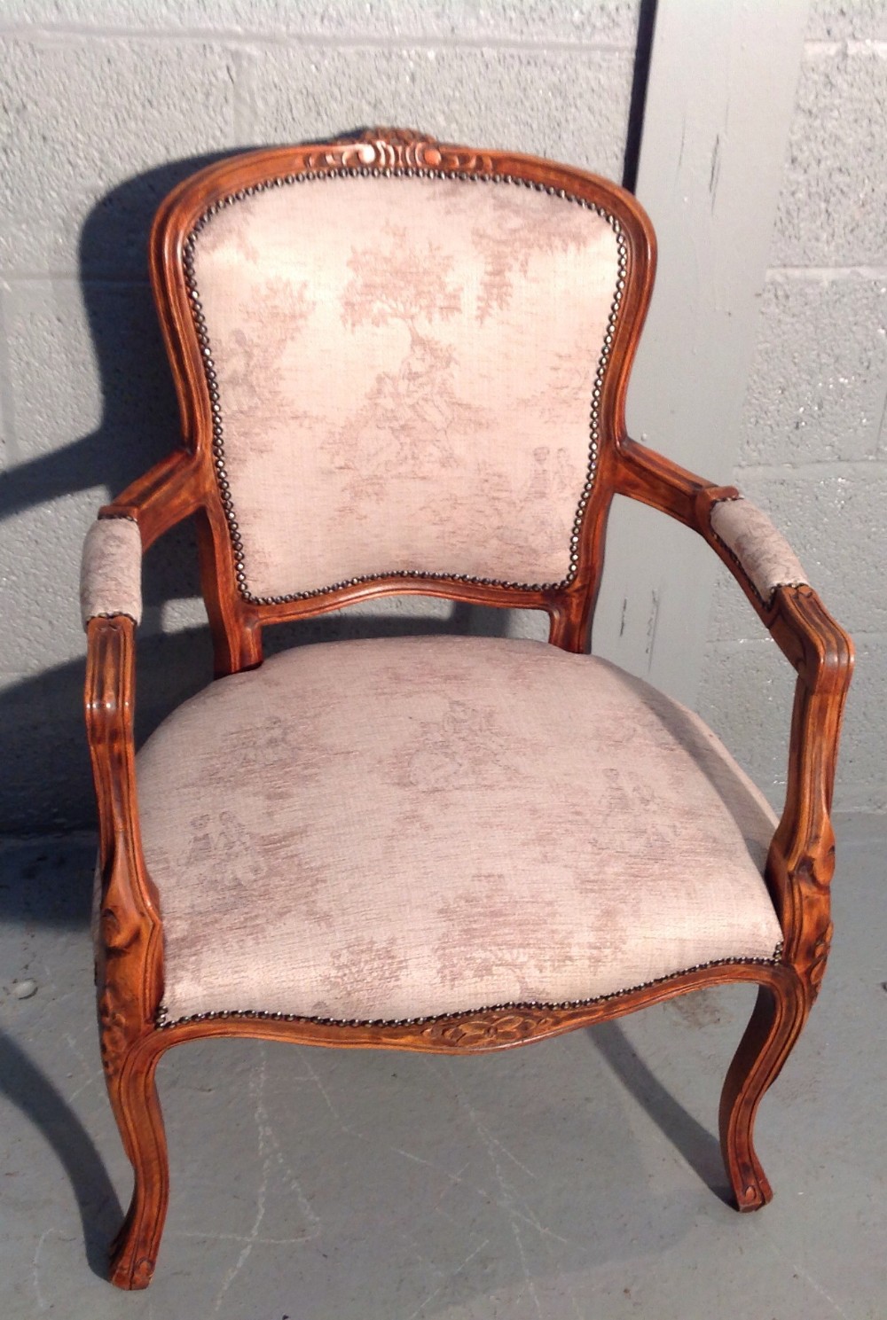 ANTIQUE FRENCH UPHOLSTERED ARMCHAIR View III
