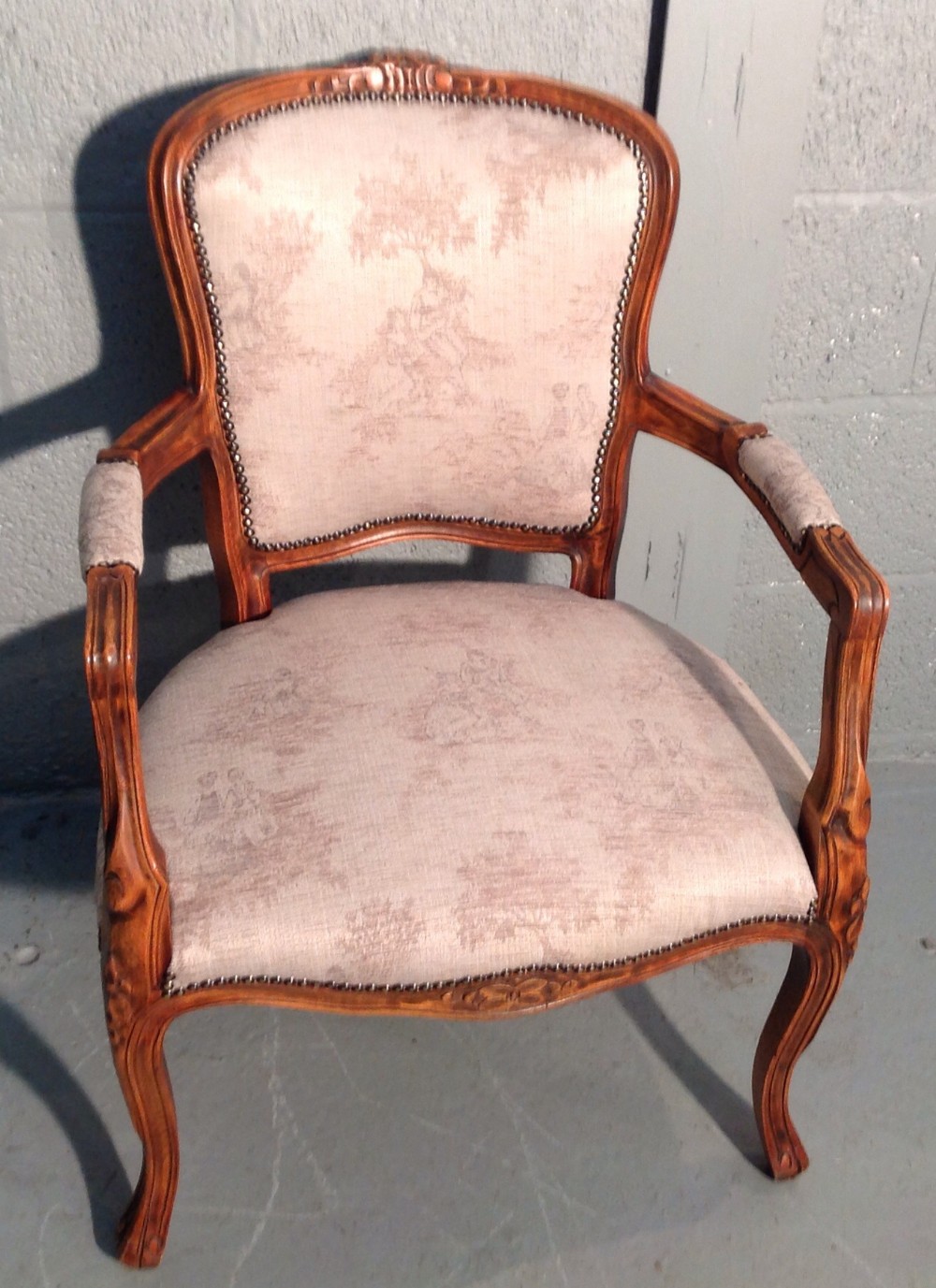 ANTIQUE FRENCH UPHOLSTERED ARMCHAIR View VIII