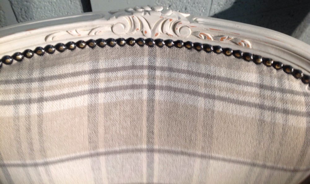 PAIR OF FRENCH ARMCHAIRS IN TARTAN FABRIC View VI