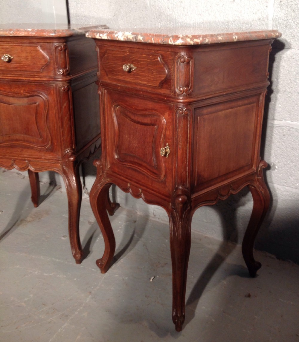 PAIR OF FRENCH OAK BEDSIDE CABINETS. View III