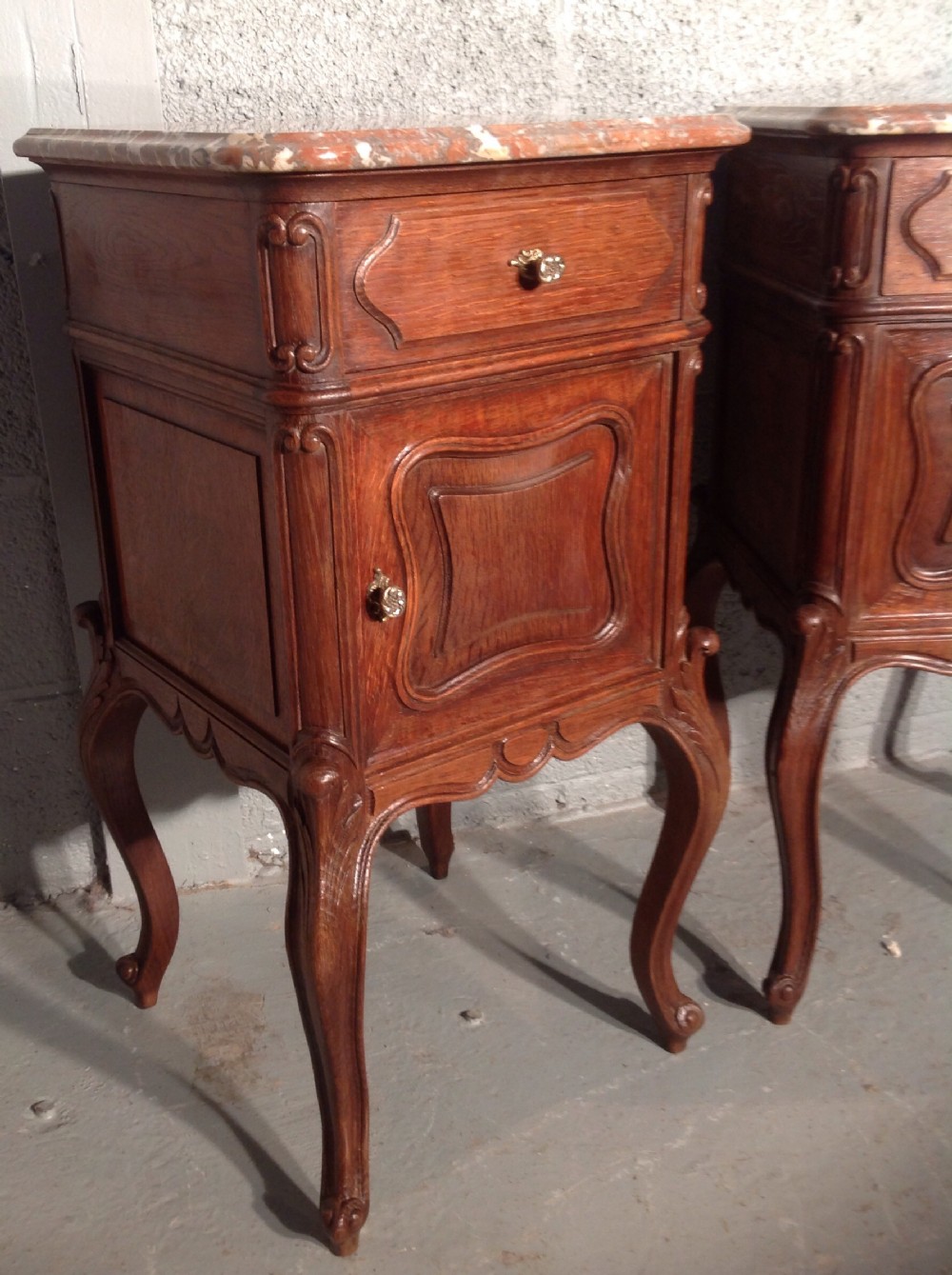 PAIR OF FRENCH OAK BEDSIDE CABINETS. View IV