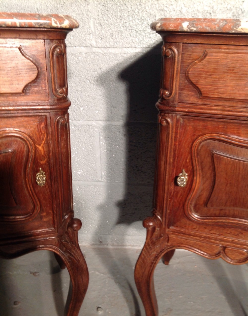 PAIR OF FRENCH OAK BEDSIDE CABINETS. View VI