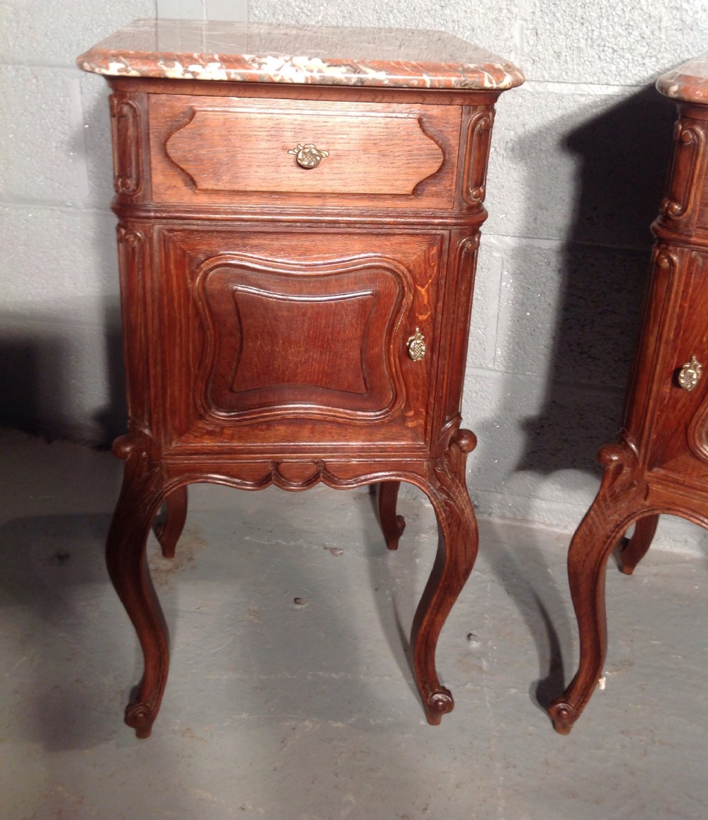PAIR OF FRENCH OAK BEDSIDE CABINETS. View VIII