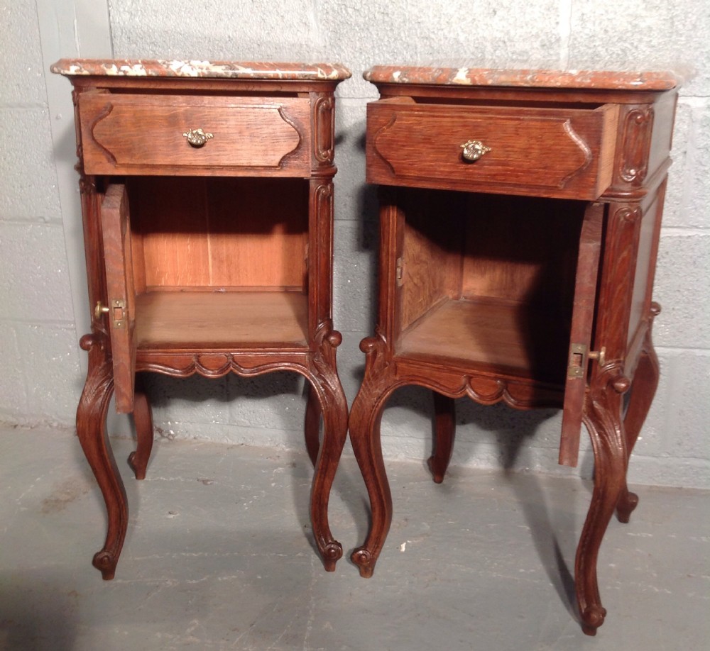 PAIR OF FRENCH OAK BEDSIDE CABINETS. View IX
