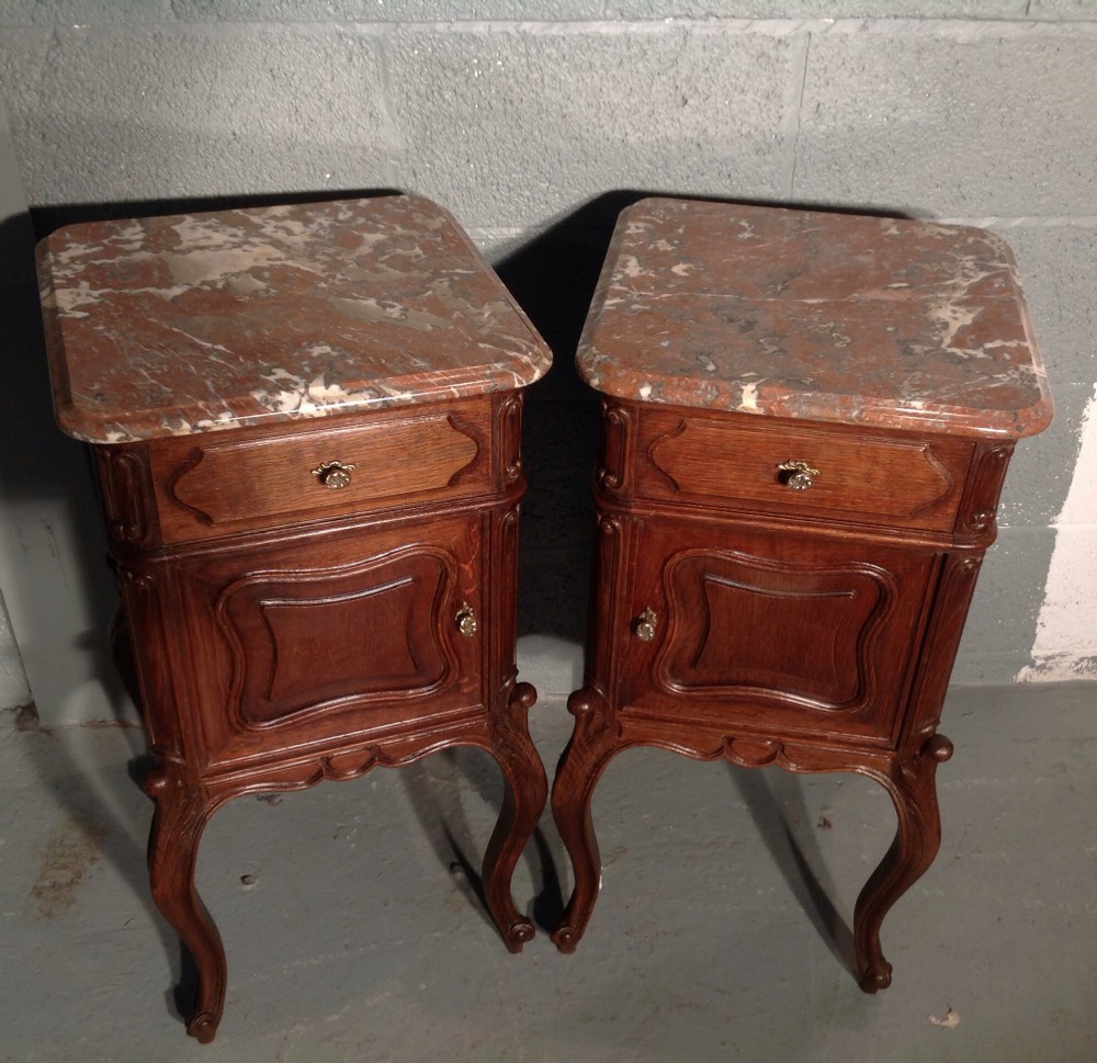 PAIR OF FRENCH OAK BEDSIDE CABINETS. View X
