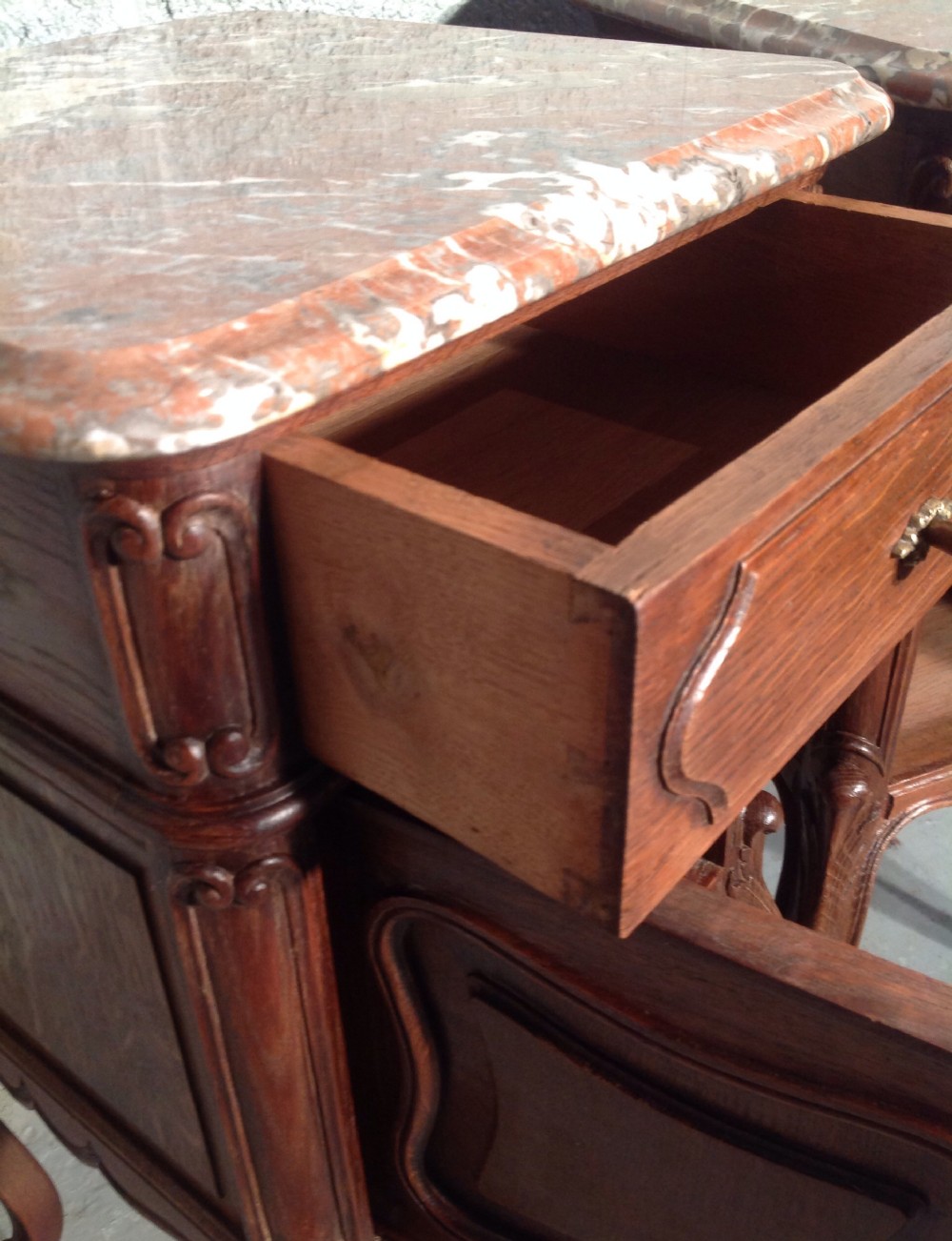 PAIR OF FRENCH OAK BEDSIDE CABINETS. View XI