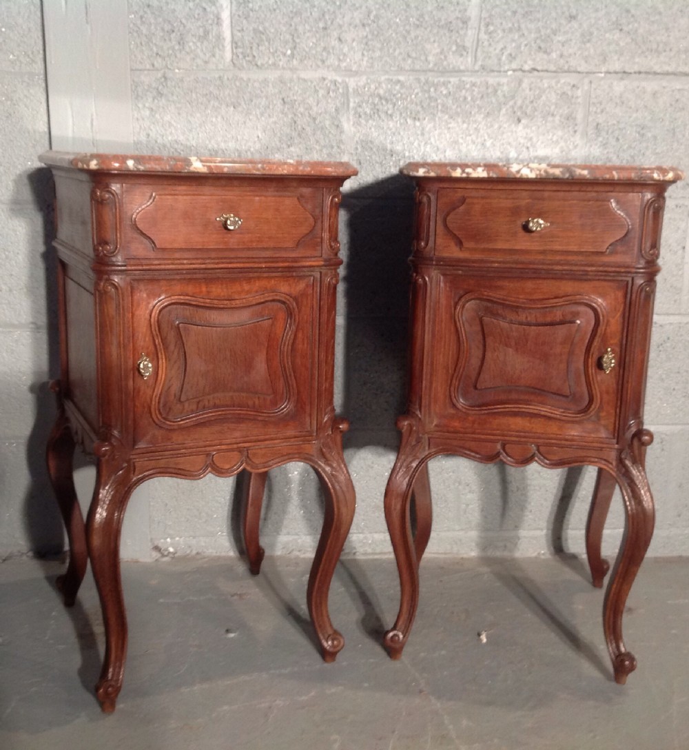 PAIR OF FRENCH OAK BEDSIDE CABINETS. View XIII