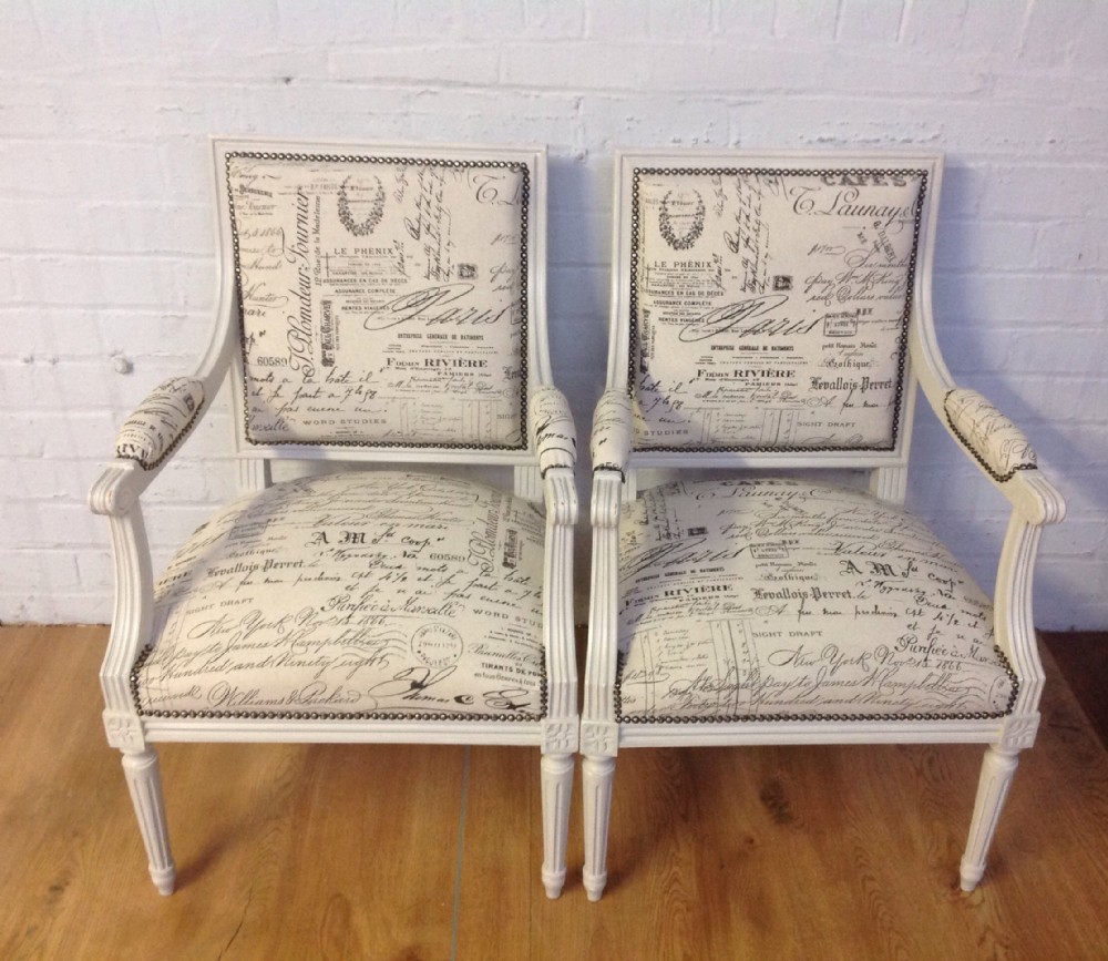 PAIR OF FRENCH UPHOLSTERED CHAIRS View X