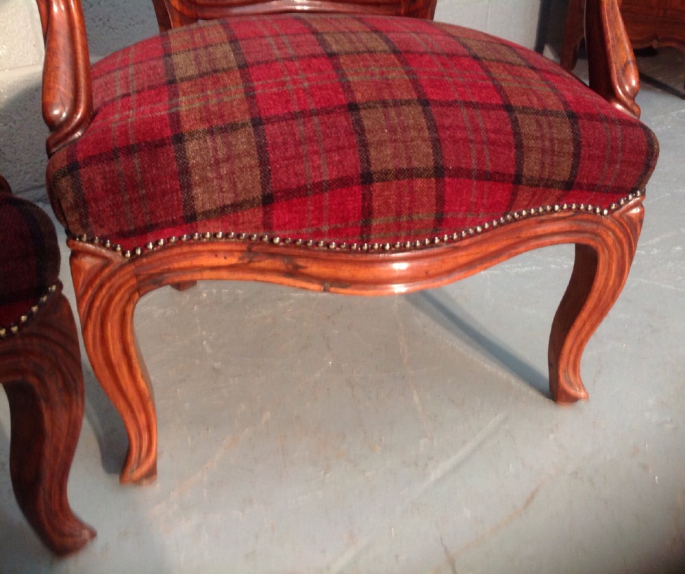 PAIR OF FRENCH ROSEWOOD ARMCHAIRS View II