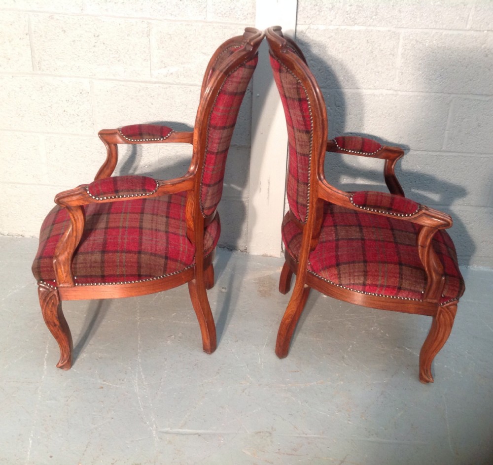PAIR OF FRENCH ROSEWOOD ARMCHAIRS View VI