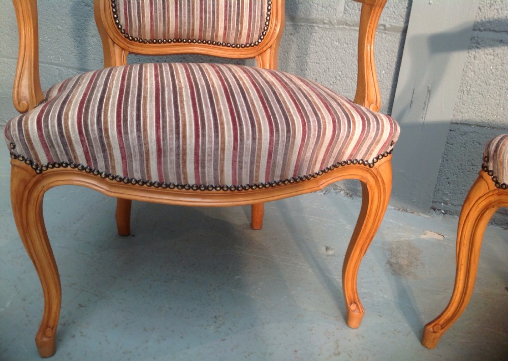 PAIR OF FRENCH UPHOLSTERED CHAIRS View II