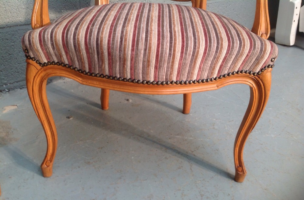 PAIR OF FRENCH UPHOLSTERED CHAIRS View III