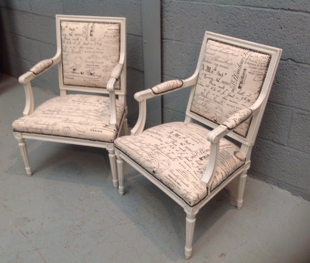 PAIR OF FRENCH UPHOLSTERED CHAIRS View II