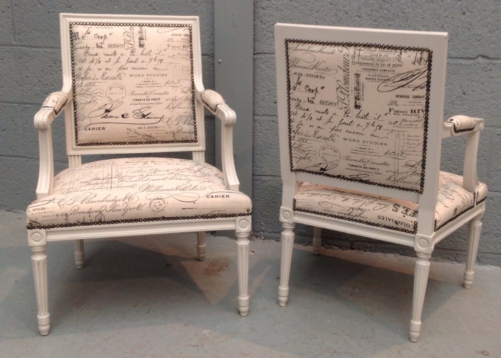 PAIR OF FRENCH UPHOLSTERED CHAIRS View V