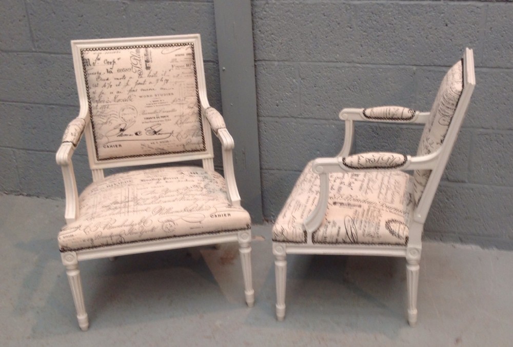 PAIR OF FRENCH UPHOLSTERED CHAIRS View VII