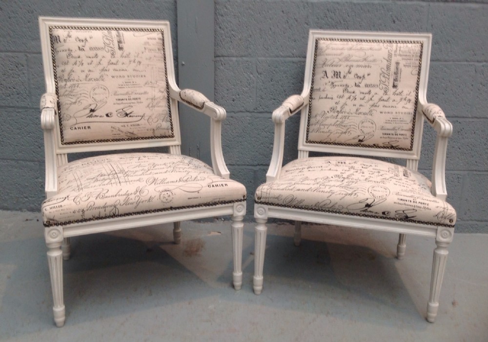 PAIR OF FRENCH UPHOLSTERED CHAIRS View IX