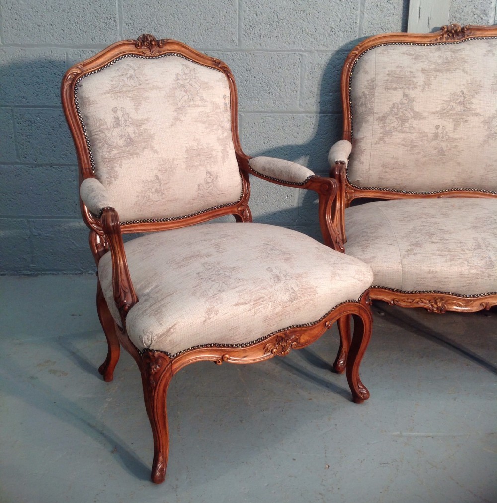 FRENCH  CARVED WALNUT SALON SUITE View II