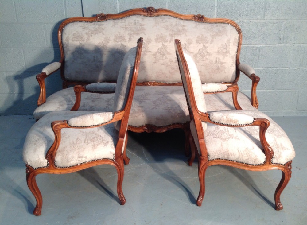 FRENCH  CARVED WALNUT SALON SUITE View X