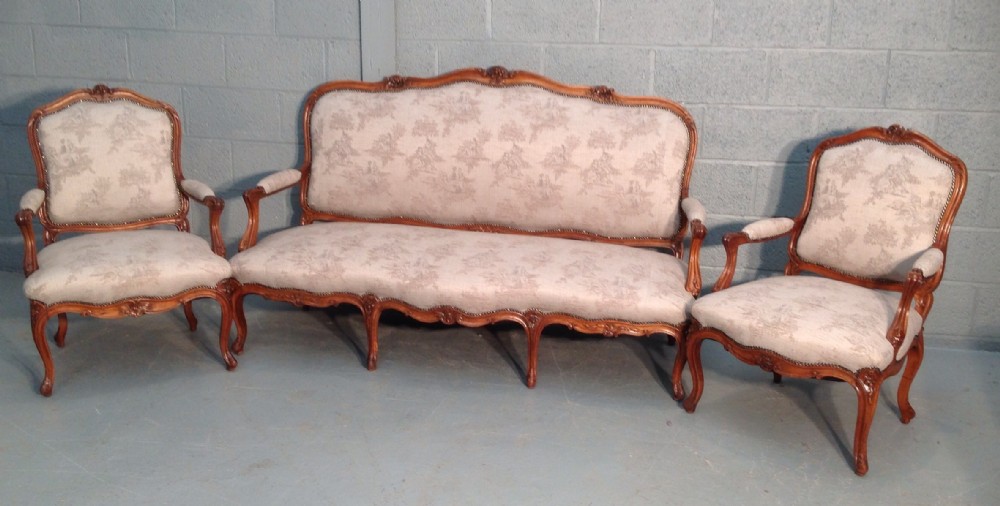 FRENCH  CARVED WALNUT SALON SUITE View XI