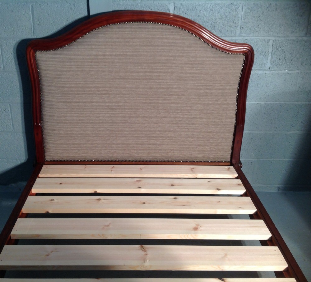 NEWLY UPHOLSTERED KINGSIZE FRENCH MAHOGANY BED  View II
