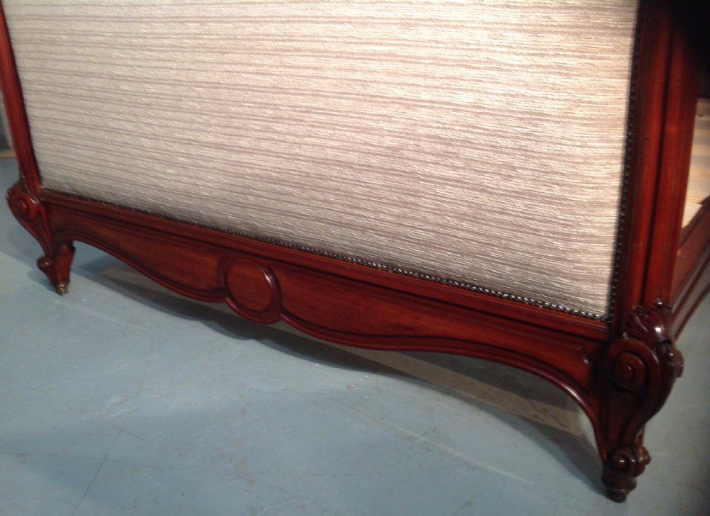 NEWLY UPHOLSTERED KINGSIZE FRENCH MAHOGANY BED  View IV