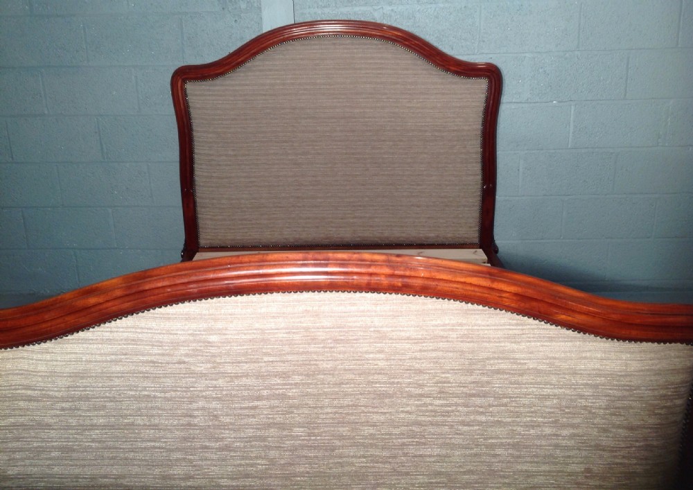 NEWLY UPHOLSTERED KINGSIZE FRENCH MAHOGANY BED  View VI