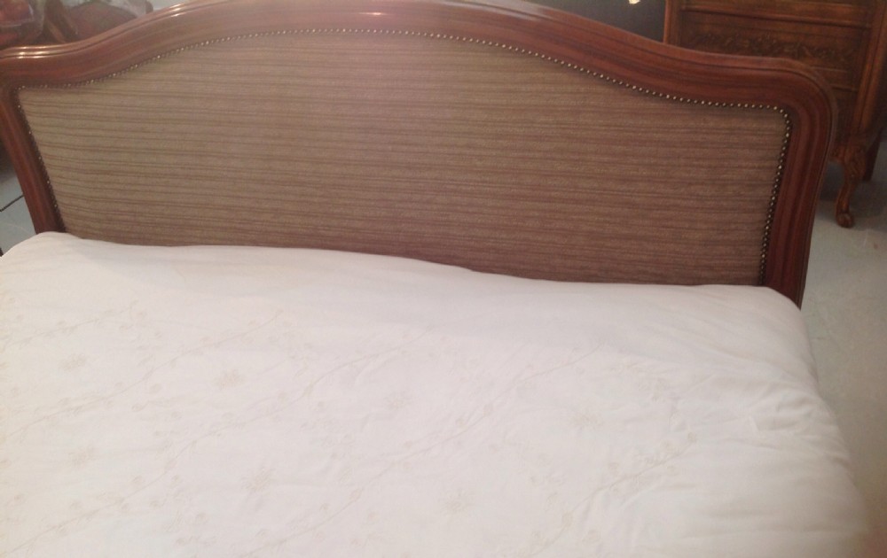 NEWLY UPHOLSTERED KINGSIZE FRENCH MAHOGANY BED  View XI