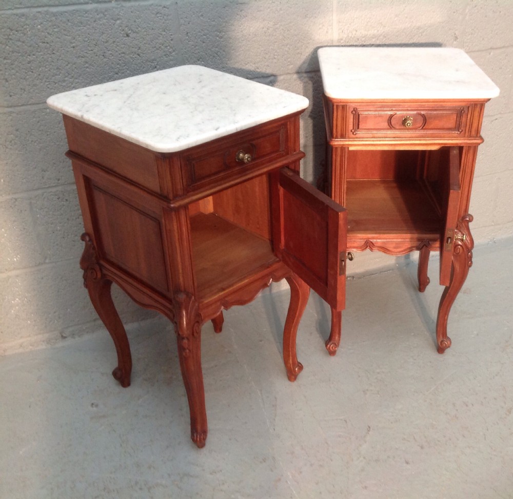 PAIR OF FRENCH MAHOGANY BEDSIDE CABINETS  View II