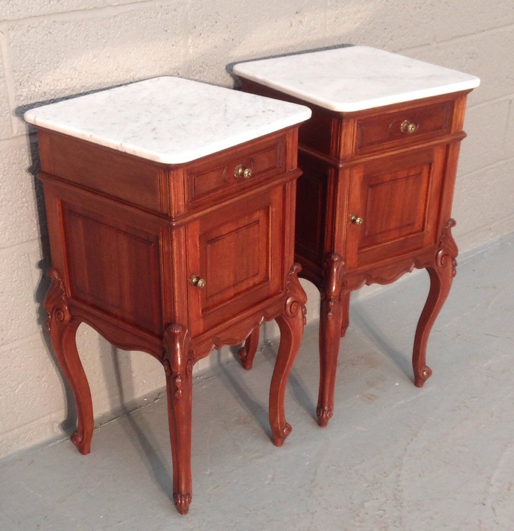 PAIR OF FRENCH MAHOGANY BEDSIDE CABINETS  View VI