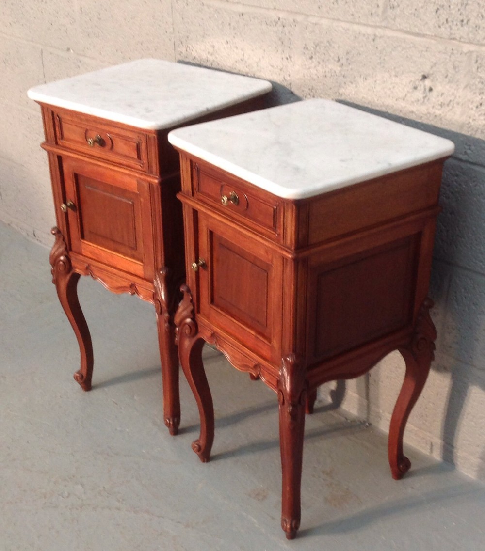 PAIR OF FRENCH MAHOGANY BEDSIDE CABINETS  View VII