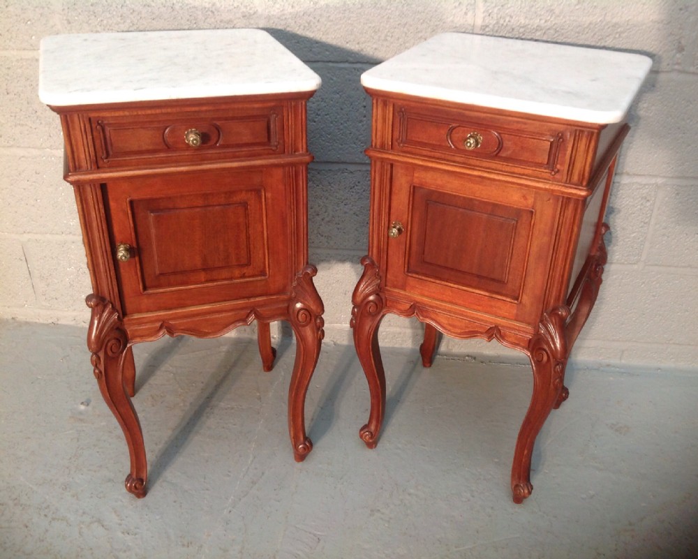 PAIR OF FRENCH MAHOGANY BEDSIDE CABINETS  View X