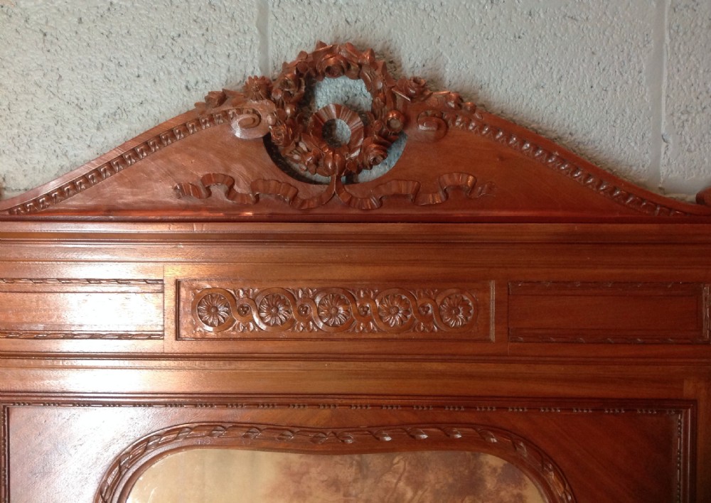 WALNUT FRENCH TRUMEAU WALL MIRROR View II