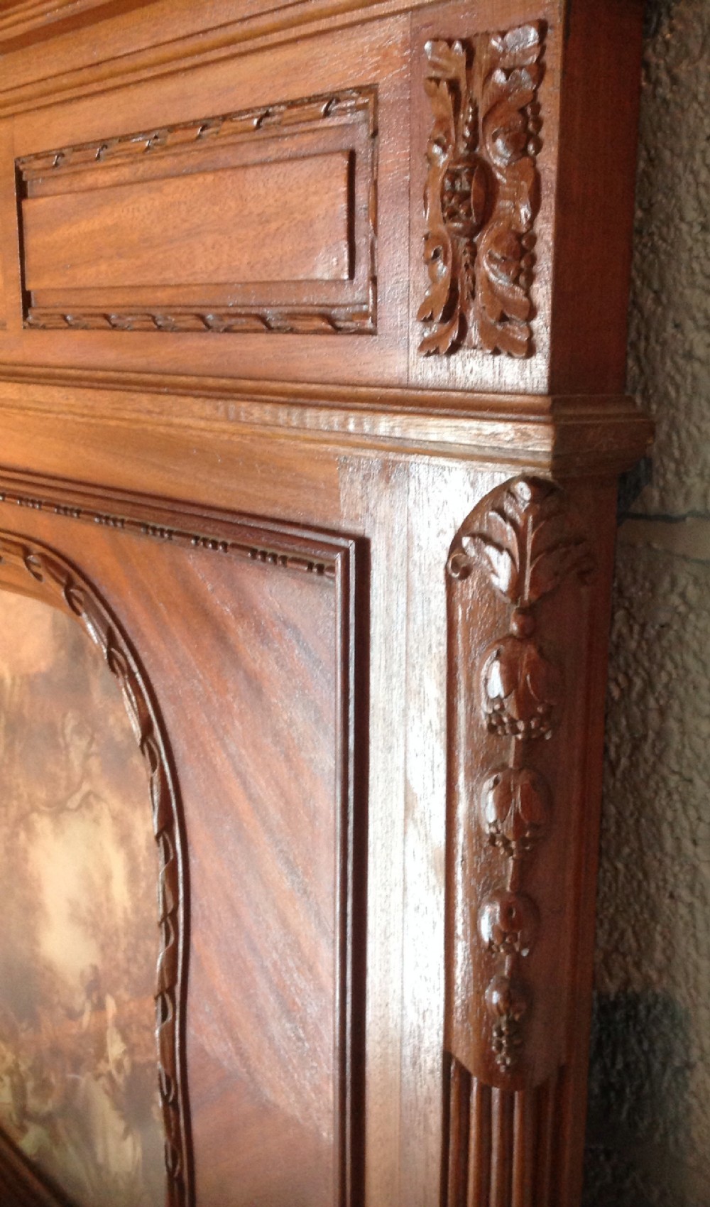 WALNUT FRENCH TRUMEAU WALL MIRROR View III