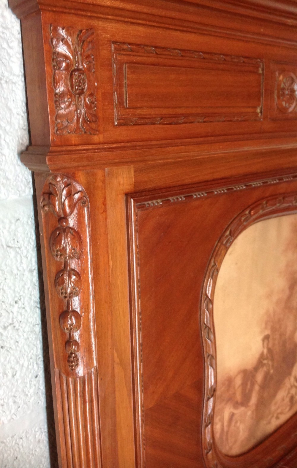 WALNUT FRENCH TRUMEAU WALL MIRROR View V